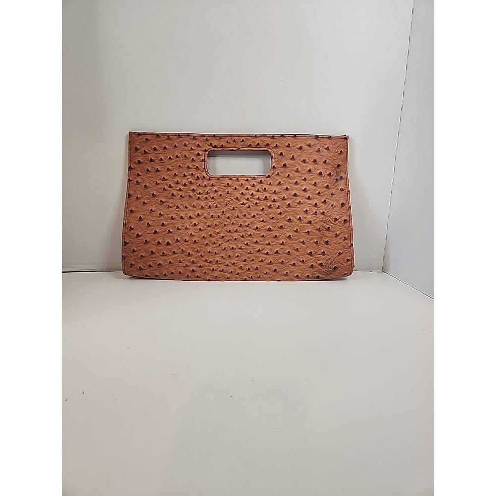 Oversized Faux Ostrich Skin Clutch Purse 9.25" X 14" - Picture 2 of 14